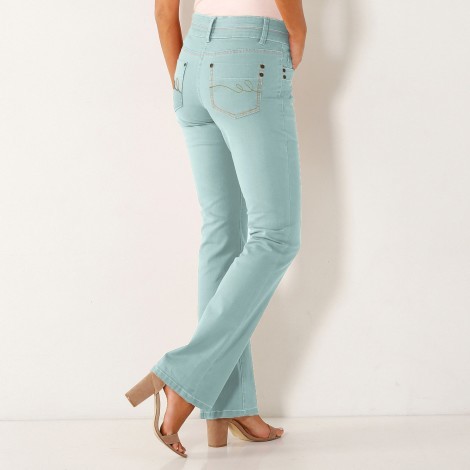 Strečové farebné bootcut džínsy